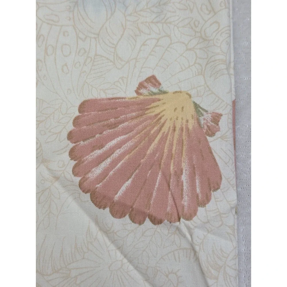 2‎ Vtg 1980s Pillowcases Coastal Beach Cottage Pastel Sea Shells Queen JCPenney